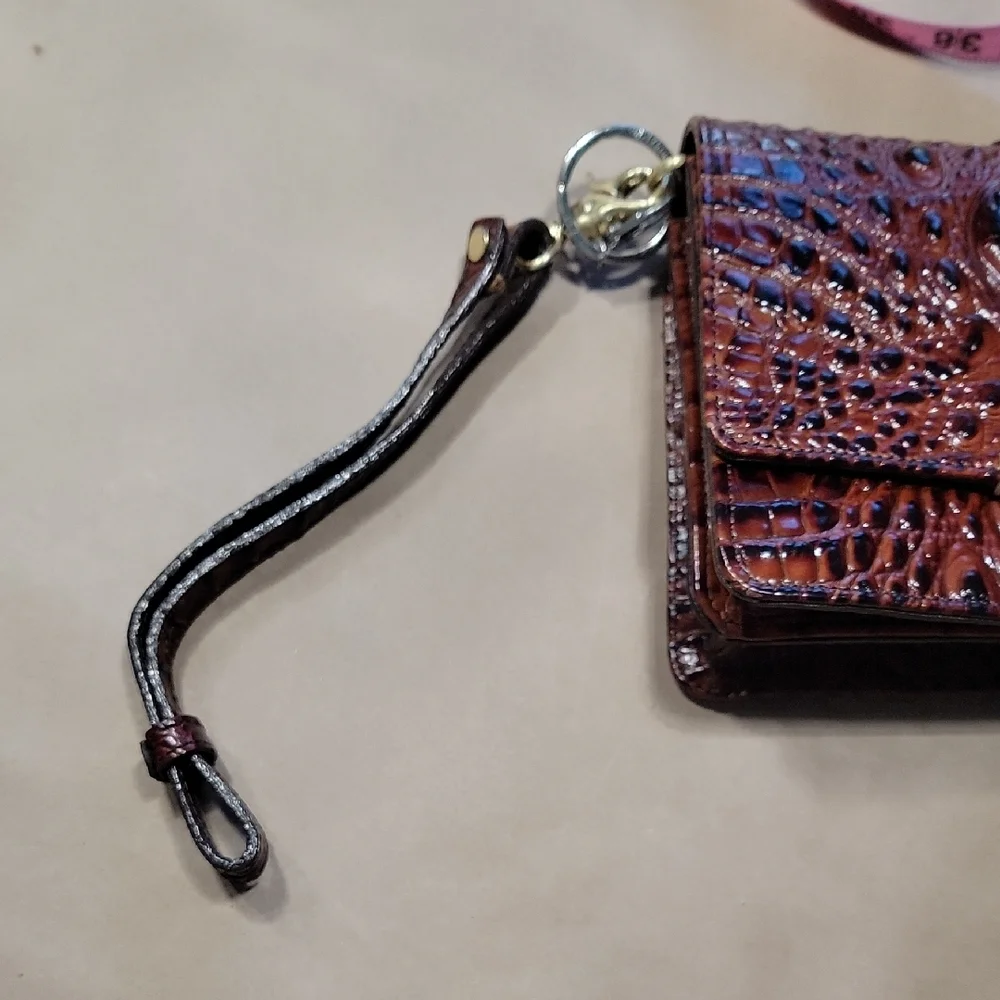 Brahmin's Genuine Leather Pecan Signature Crocodile Embossed Leather Handbag